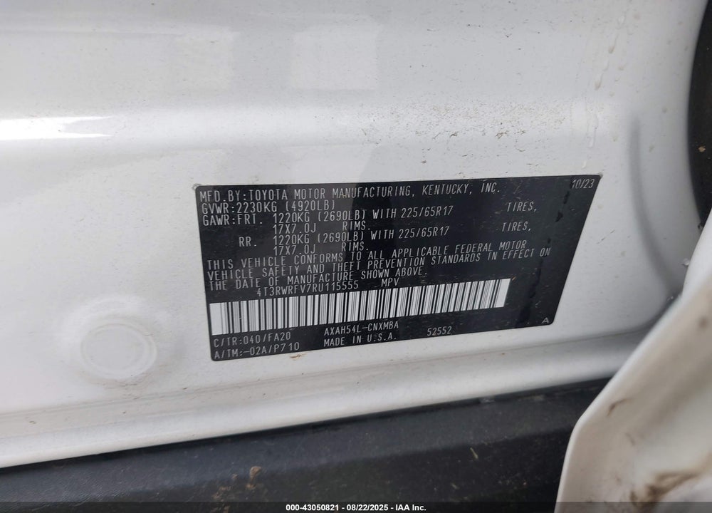 2024 TOYOTA RAV4 HYBRID XLE VIN: 4T3RWRFV7RU115555