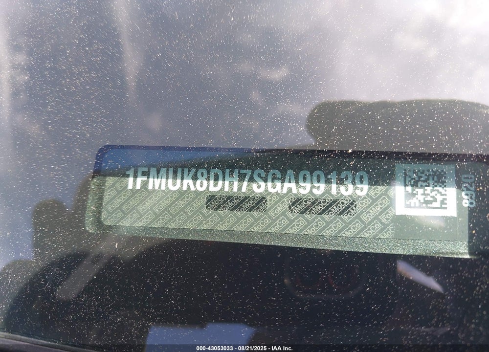 2025 FORD EXPLORER VIN: 1FMUK8DH7SGA99139