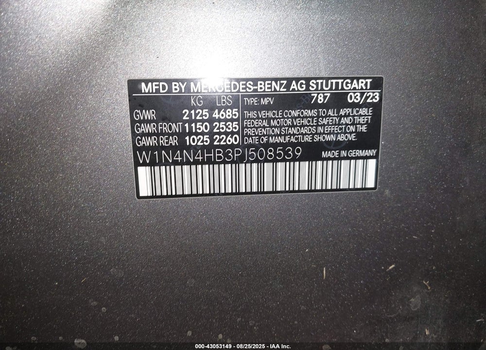 2023 MERCEDES-BENZ GLA-CLASS VIN: W1N4N4HB3PJ508539