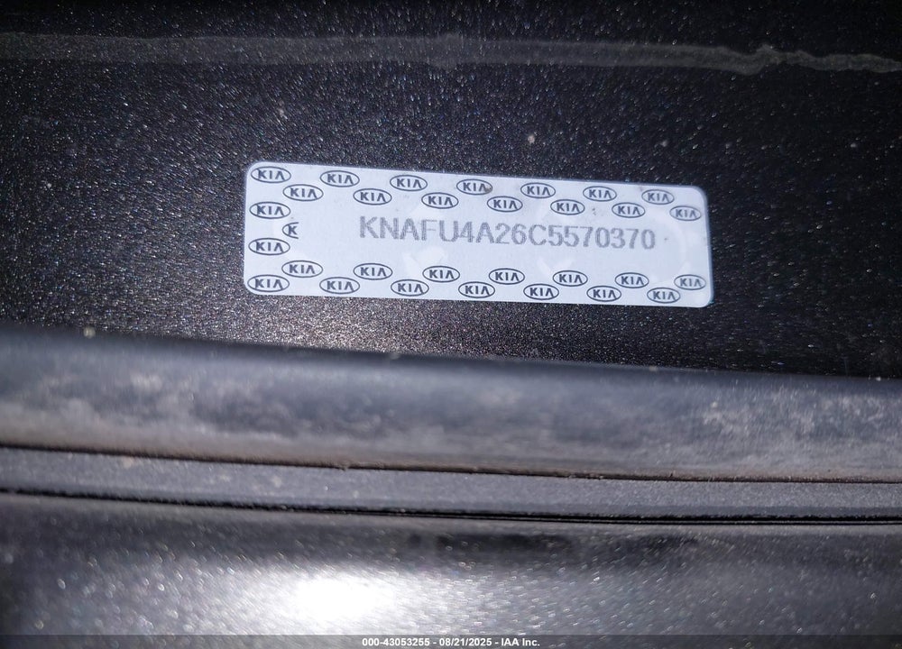 2012 KIA FORTE VIN: KNAFU4A26C5570370