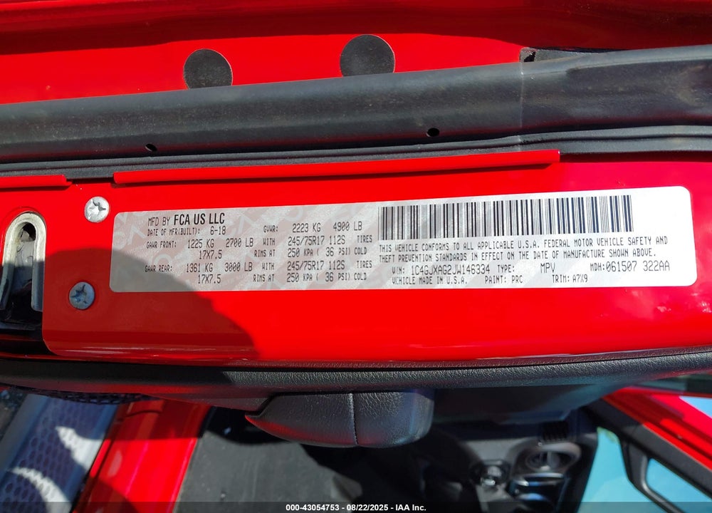 2018 JEEP WRANGLER / VIN: 1C4GJXAG2JW146334