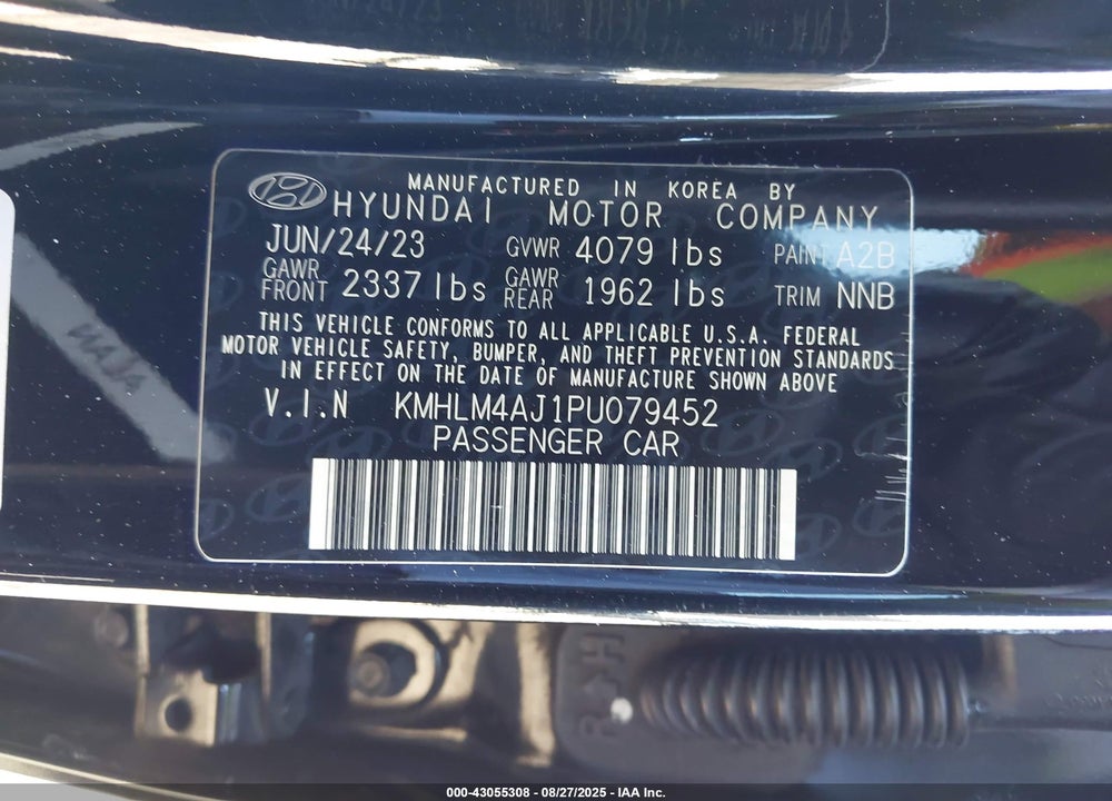 2023 HYUNDAI ELANTRA HYBRID VIN: KMHLM4AJ1PU079452