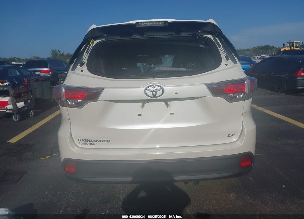 2016 TOYOTA HIGHLANDER LE PLUS V6 VIN: 5TDZKRFH9GS121703