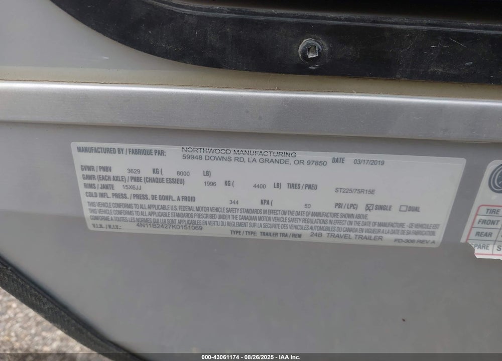 2019 NASH OTHER VIN: 4N11B2427K0151069