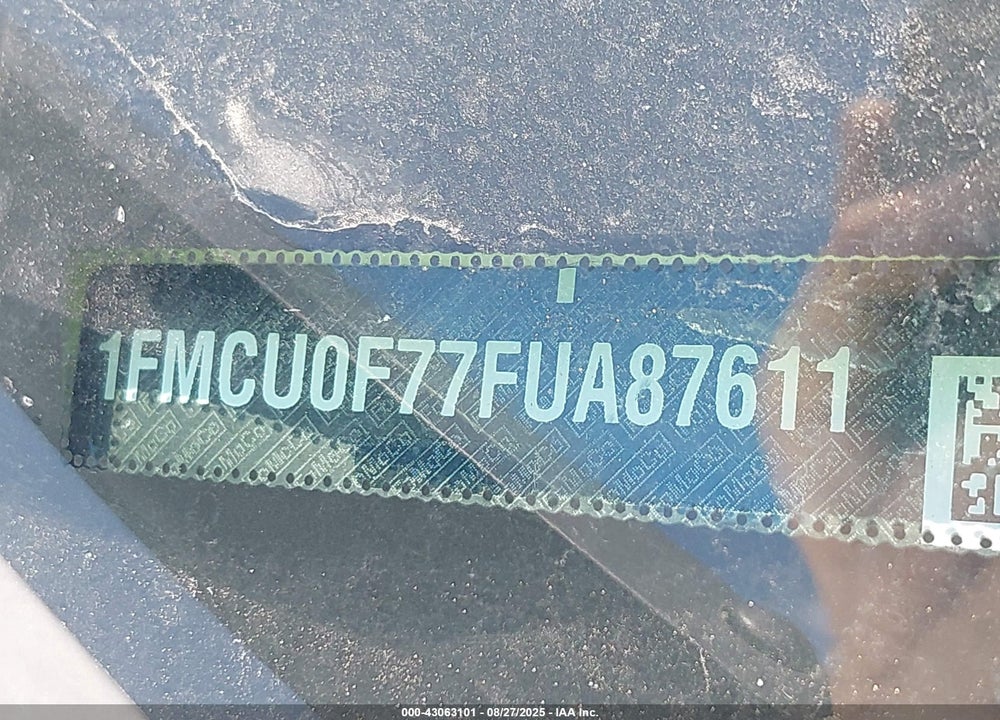 2015 FORD ESCAPE VIN: 1FMCU0F77FUA87611