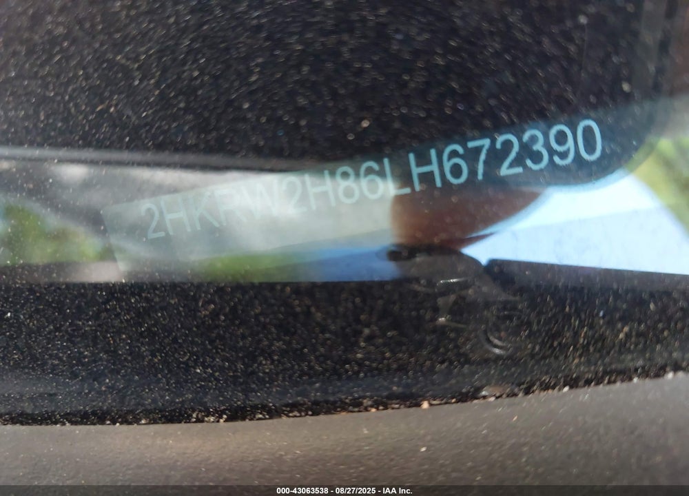 2020 HONDA CR-V VIN: 2HKRW2H86LH672390