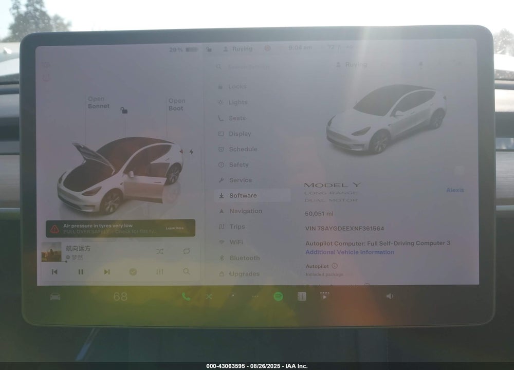 2022 TESLA MODEL Y VIN: 7SAYGDEEXNF361564