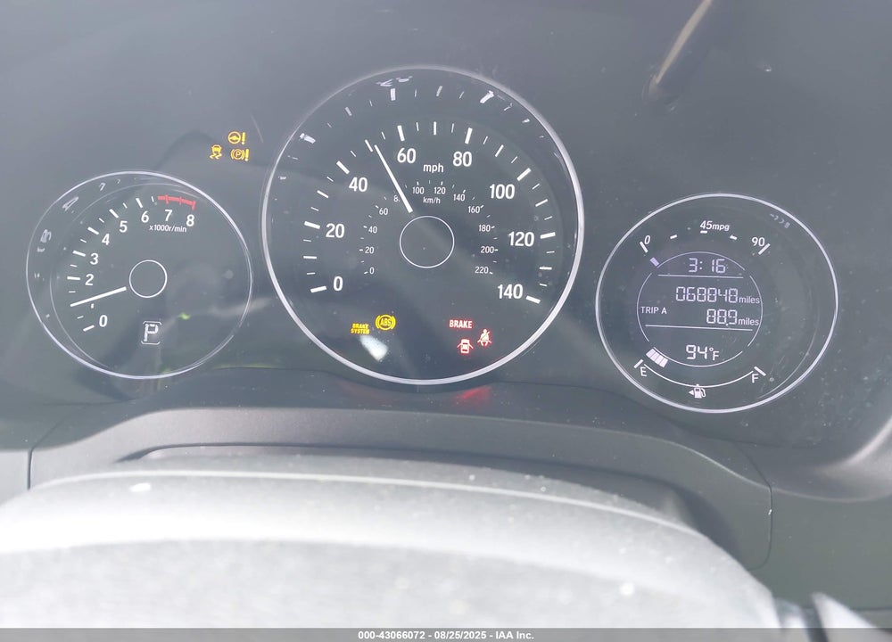 2019 HONDA HR-V VIN: 3CZRU5H13KG703736