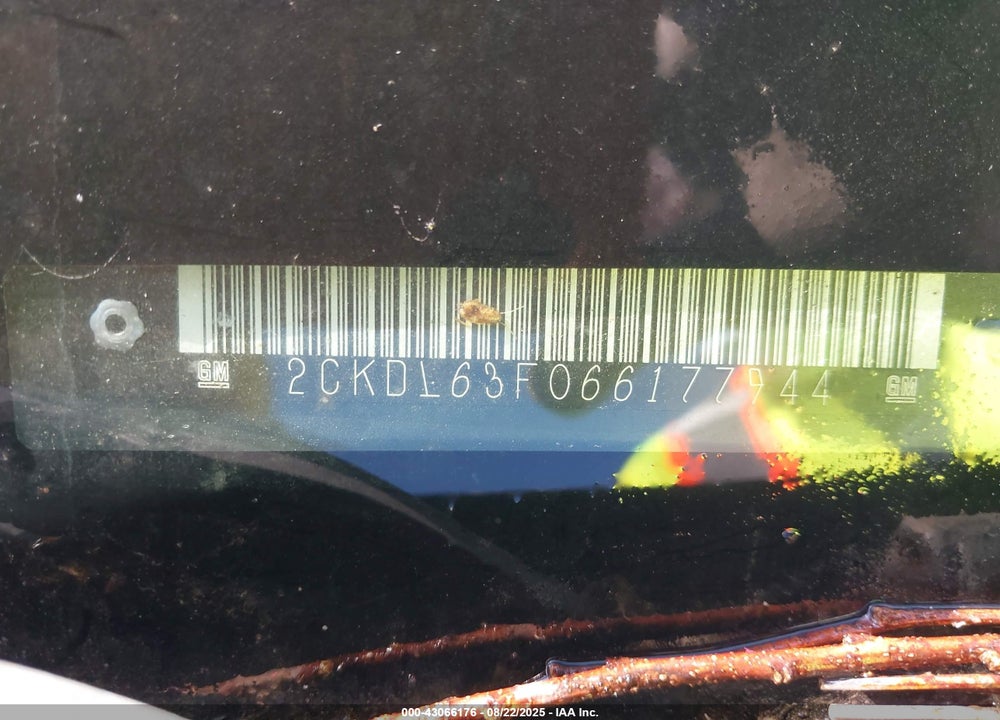 2006 PONTIAC TORRENT VIN: 2CKDL63F066177944