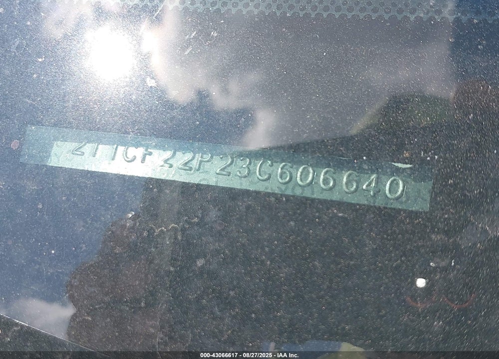 2003 TOYOTA CAMRY SOLARA SLE V6 VIN: 2T1CF22P23C606640