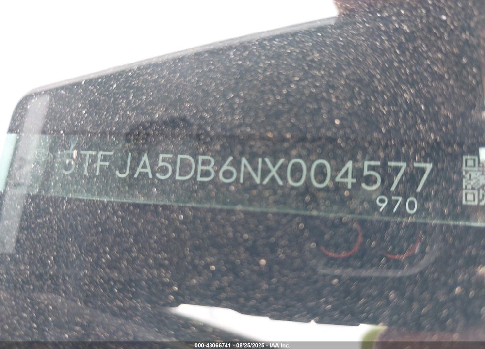 2022 TOYOTA TUNDRA VIN: 5TFJA5DB6NX004577