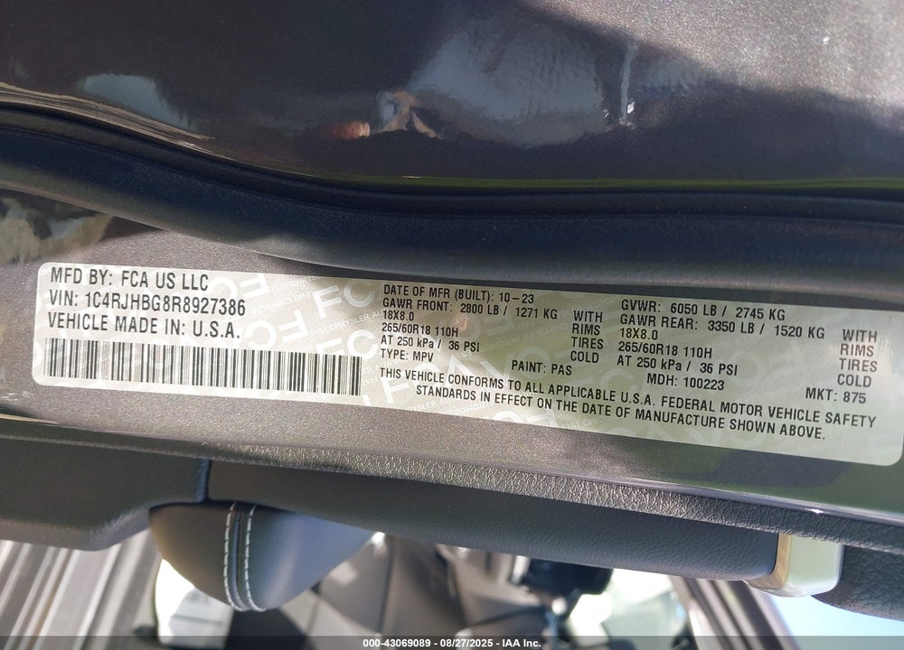 2024 JEEP GRAND CHEROKEE VIN: 1C4RJHBG8R8927386
