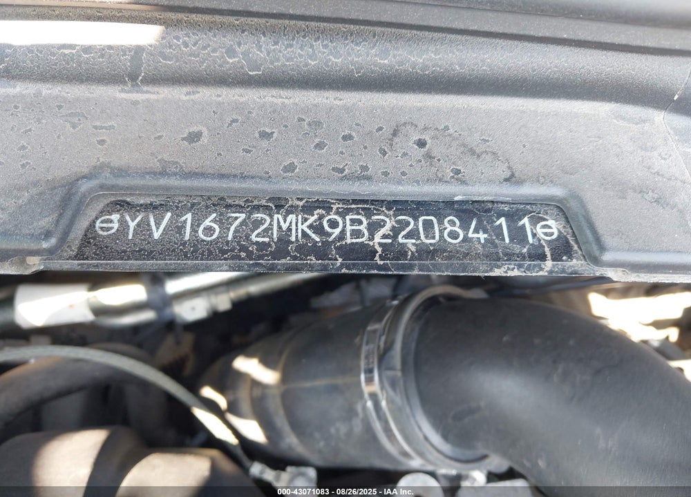 2011 VOLVO C30 VIN: YV1672MK9B2208411