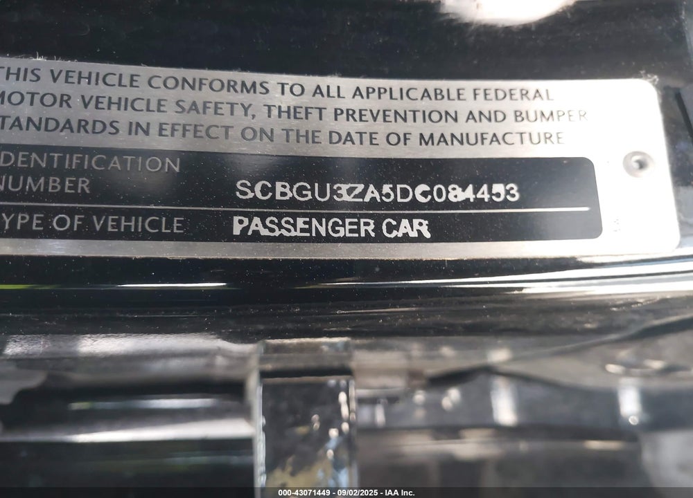 2013 BENTLEY CONTINENTAL GTC VIN: SCBGU3ZA5DC084453