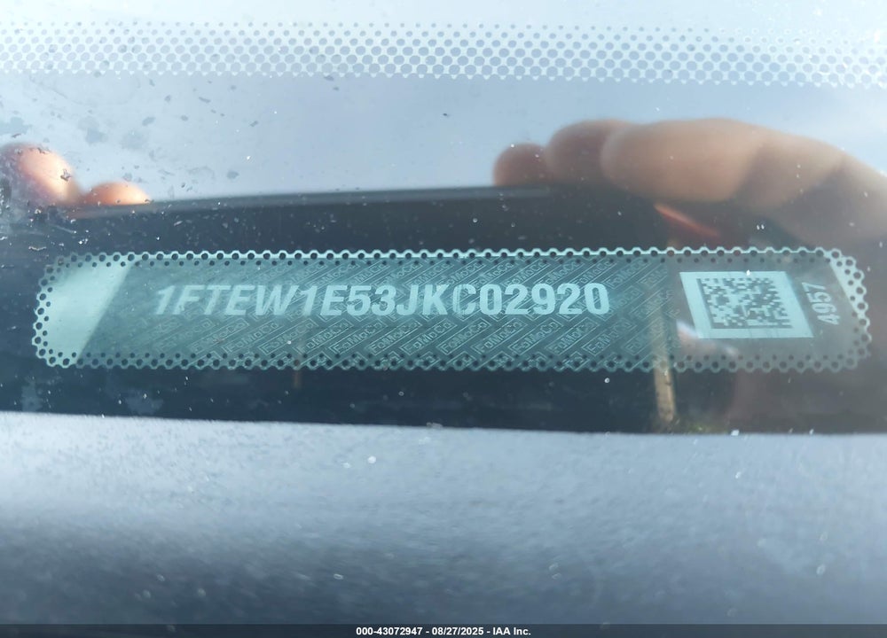 2018 FORD F-150 VIN: 1FTEW1E53JKC02920