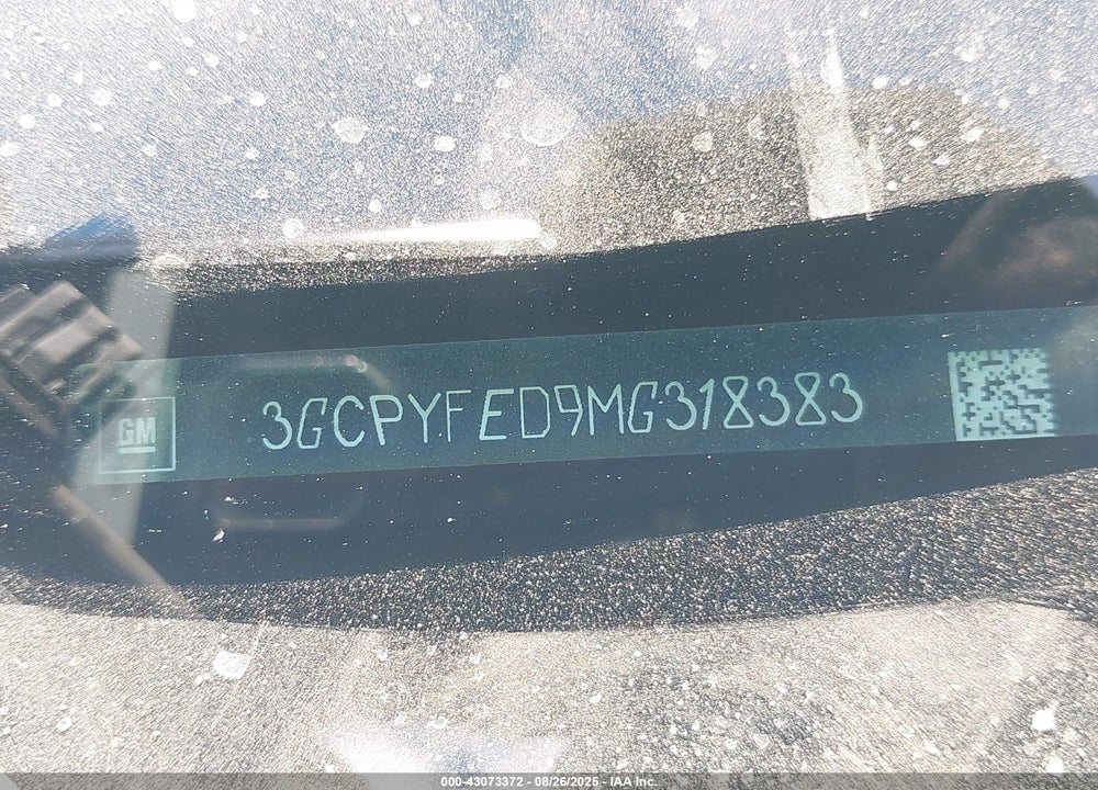 2021 CHEVROLET SILVERADO 1500 VIN: 3GCPYFED9MG318383