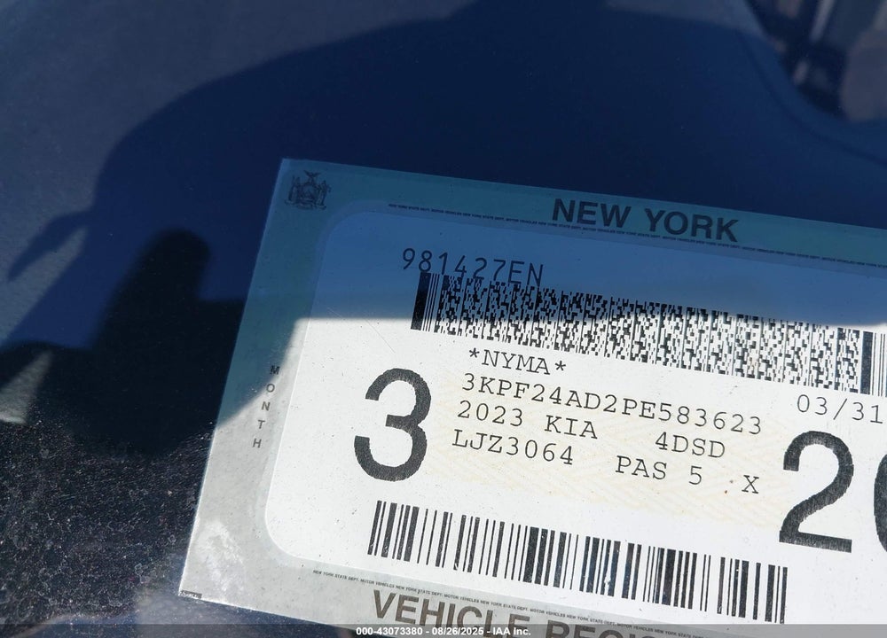 2023 KIA FORTE VIN: 3KPF24AD2PE583623