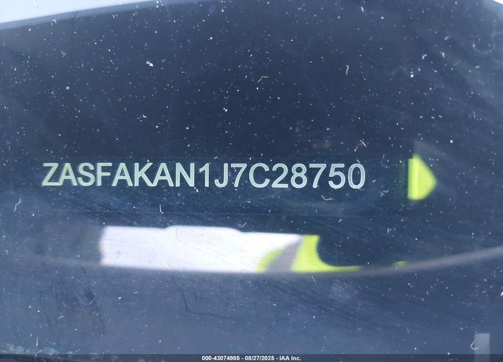 2018 ALFA ROMEO STELVIO VIN: ZASFAKAN1J7C28750