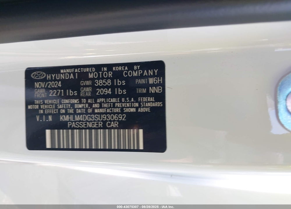 2025 HYUNDAI ELANTRA SEL SPORT VIN: KMHLM4DG3SU930692