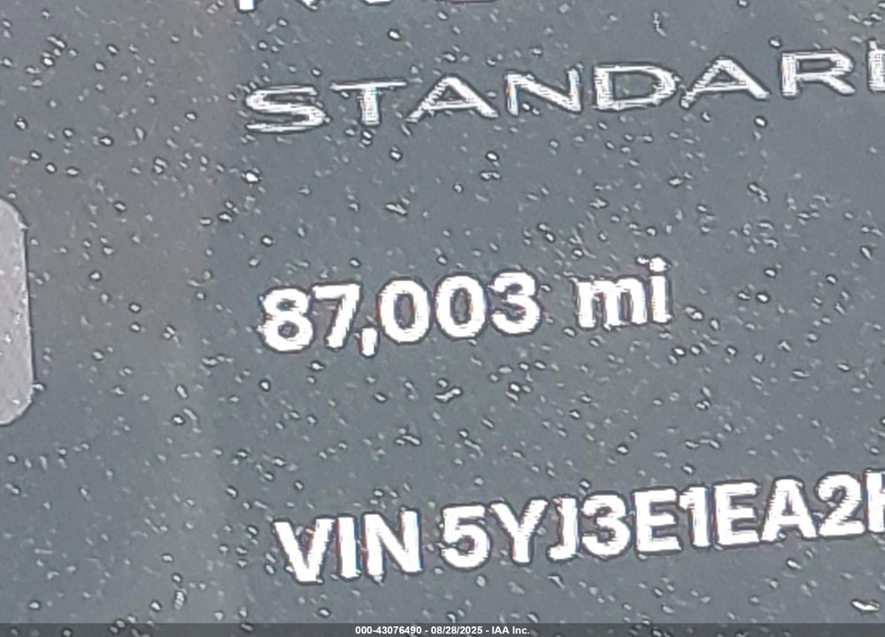 2019 TESLA MODEL 3 VIN: 5YJ3E1EA2KF427352