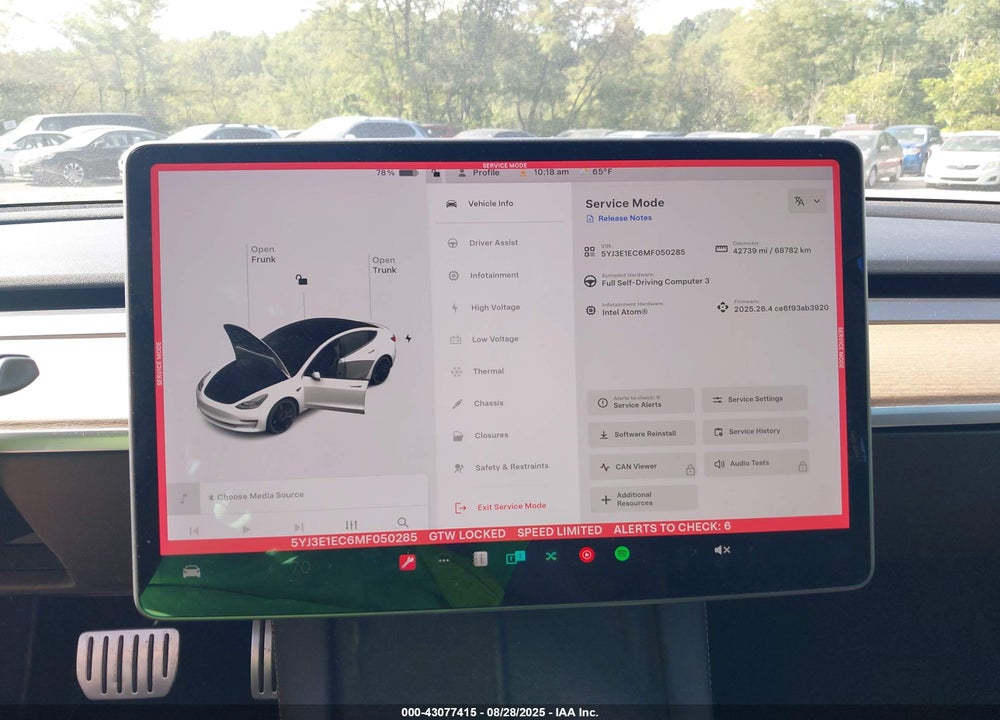 2021 TESLA MODEL 3 VIN: 5YJ3E1EC6MF050285