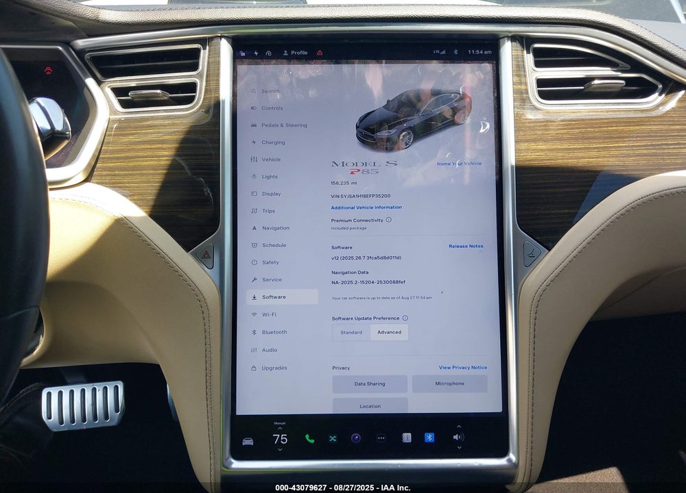 2014 TESLA MODEL S VIN: 5YJSA1H18EFP35200