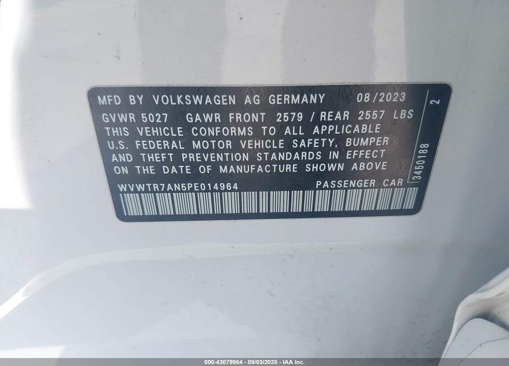 2023 VOLKSWAGEN ARTEON 2.0T SEL PREMIUM R-LINE VIN: WVWTR7AN5PE014964