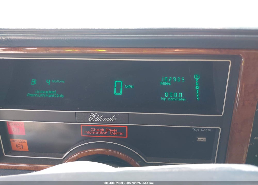 1991 CADILLAC ELDORADO VIN: 1G6EL13B7MU614254