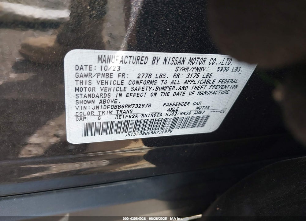 2024 NISSAN ARIYA EVOLVE+ VIN: JN1DF0BB6RM732978