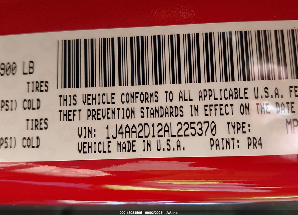 2010 JEEP WRANGLER / VIN: 1J4AA2D12AL225370