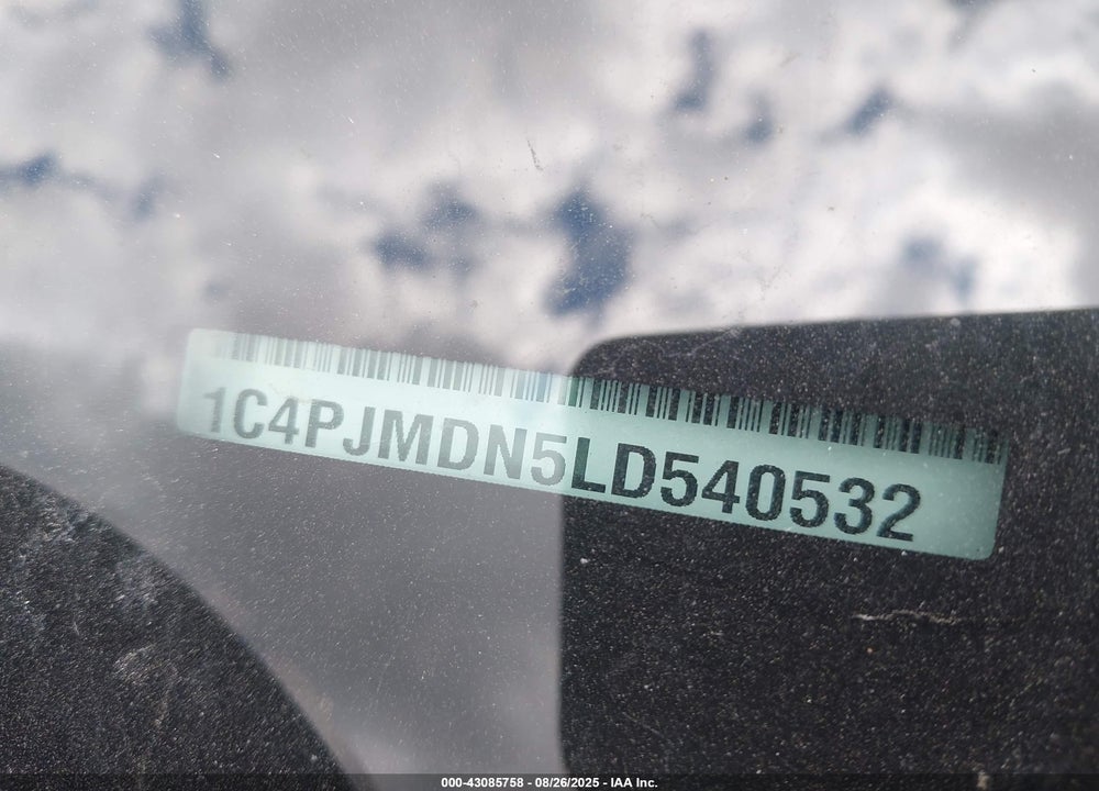 2020 JEEP CHEROKEE VIN: 1C4PJMDN5LD540532