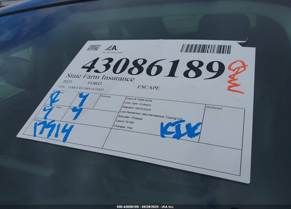 2023 FORD ESCAPE VIN: 1FMCU0E18PUA25035