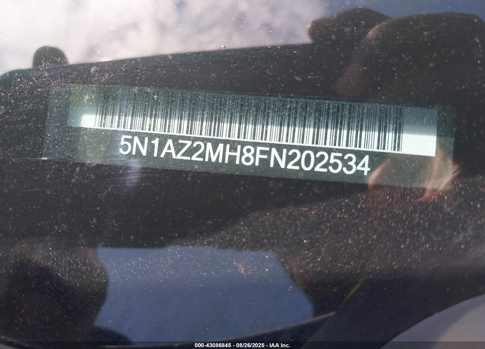 2015 NISSAN MURANO VIN: 5N1AZ2MH8FN202534