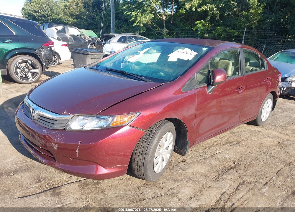 2012 HONDA CIVIC VIN: 19XFB2F52CE079508