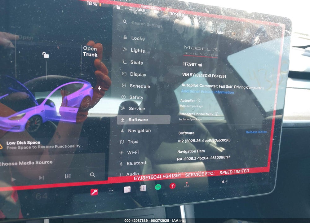 2020 TESLA MODEL 3 VIN: 5YJ3E1EC4LF641391