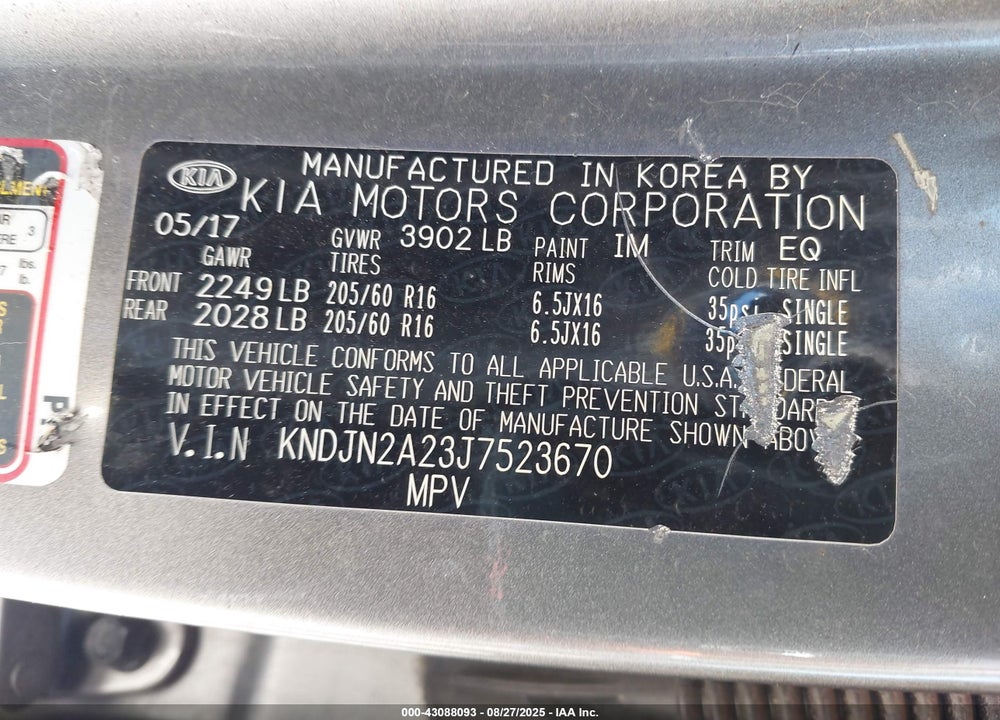 2018 KIA SOUL VIN: KNDJN2A23J7523670