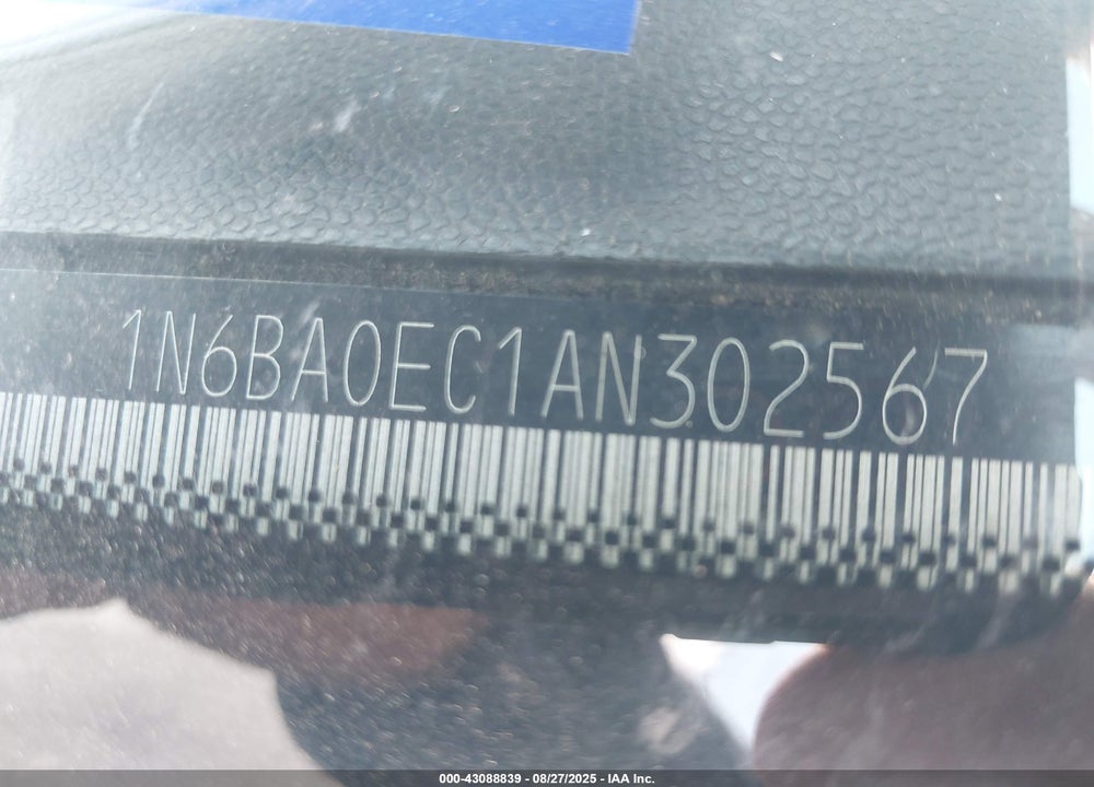 2010 NISSAN TITAN VIN: 1N6BA0EC1AN302567