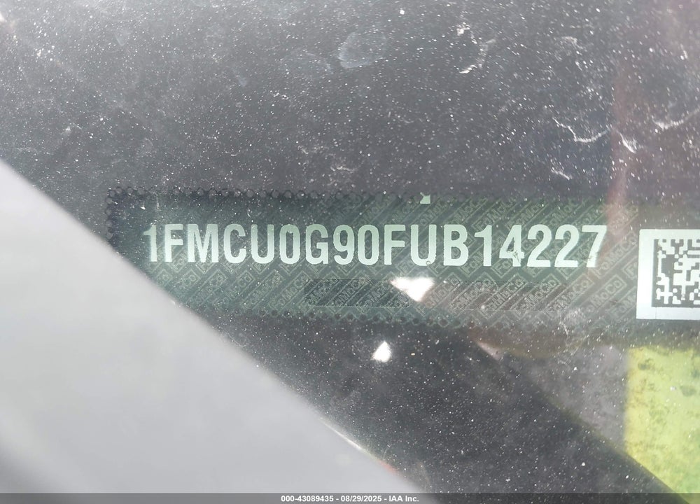2015 FORD ESCAPE VIN: 1FMCU0G90FUB14227