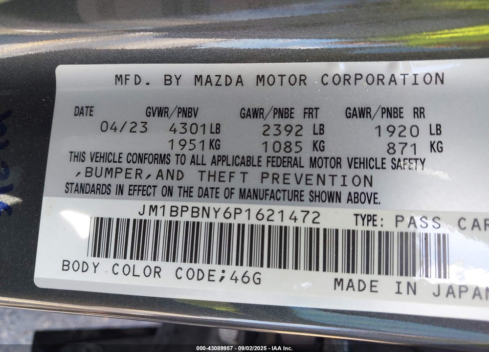 2023 MAZDA 3 HATCHBACK 2.5 TURBO PREMIUM PLUS VIN: JM1BPBNY6P1621472