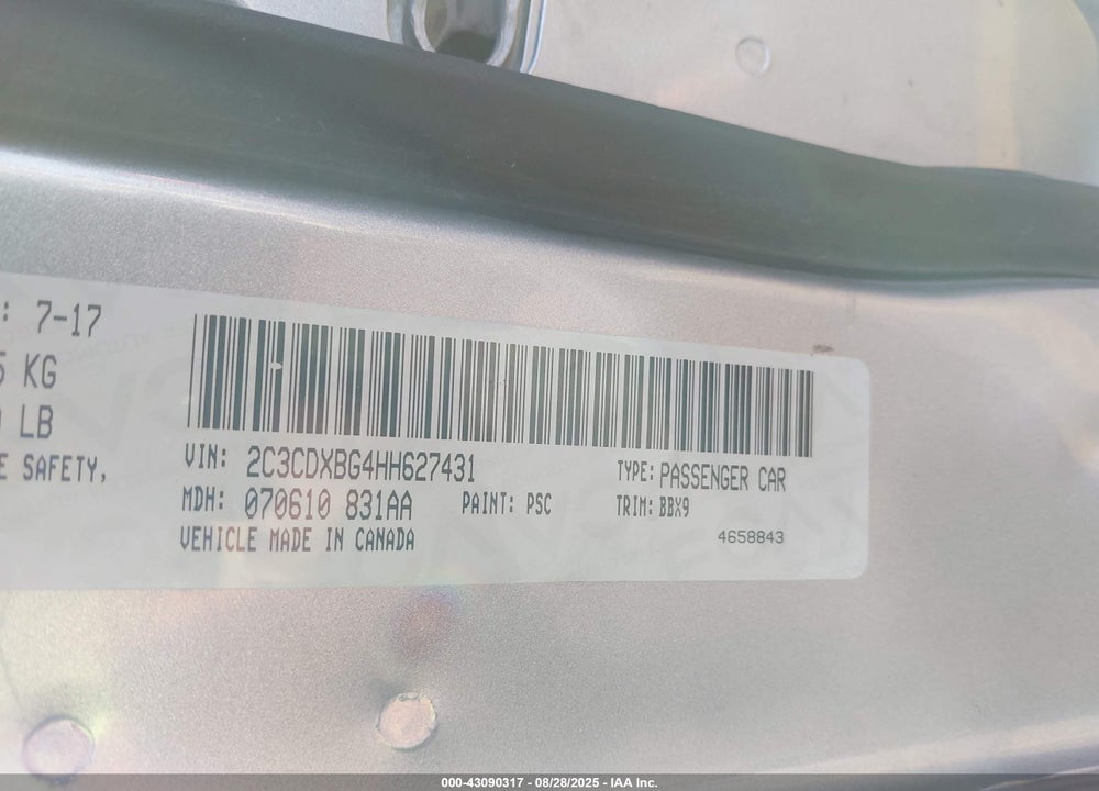 2020 DODGE CHARGER VIN: 2C3CDXHG2LH101461