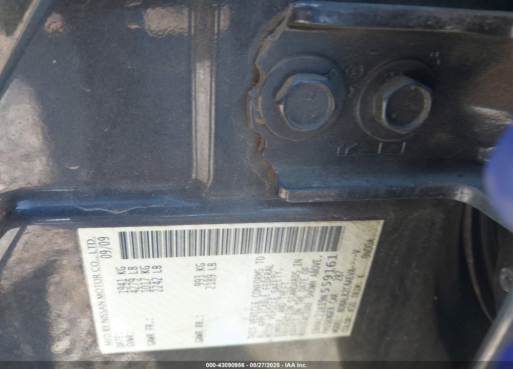 2009 NISSAN ALTIMA 2.5 S VIN: 1N4AL21E19N559161