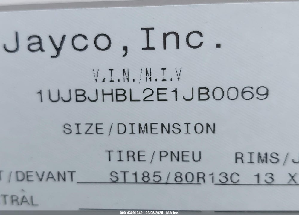 2014 JAYCO JAY FE VIN: 1UJBJHBL2E1JB0069