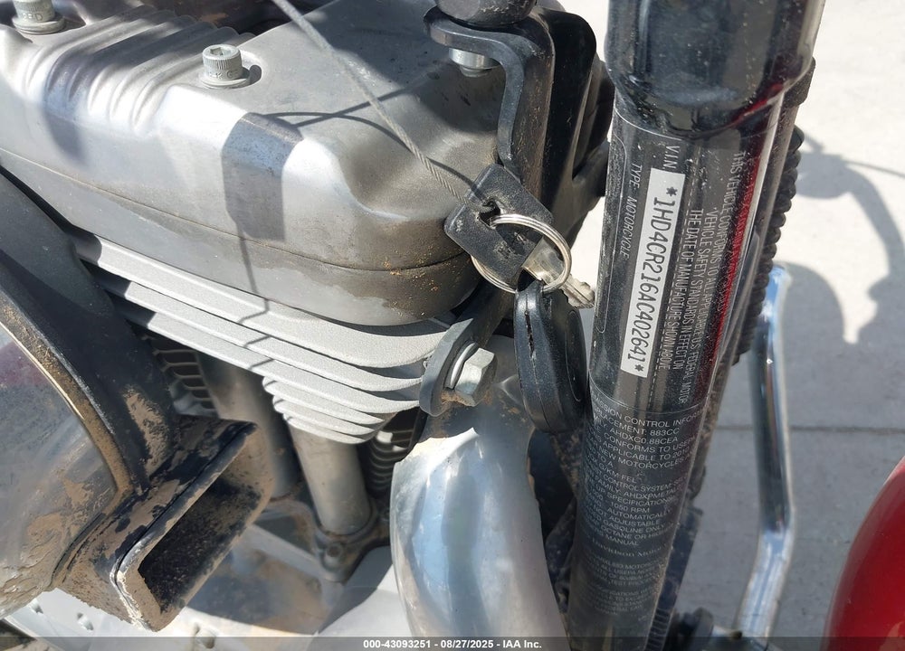 2010 HARLEY-DAVIDSON XL883 L VIN: 1HD4CR216AC402641