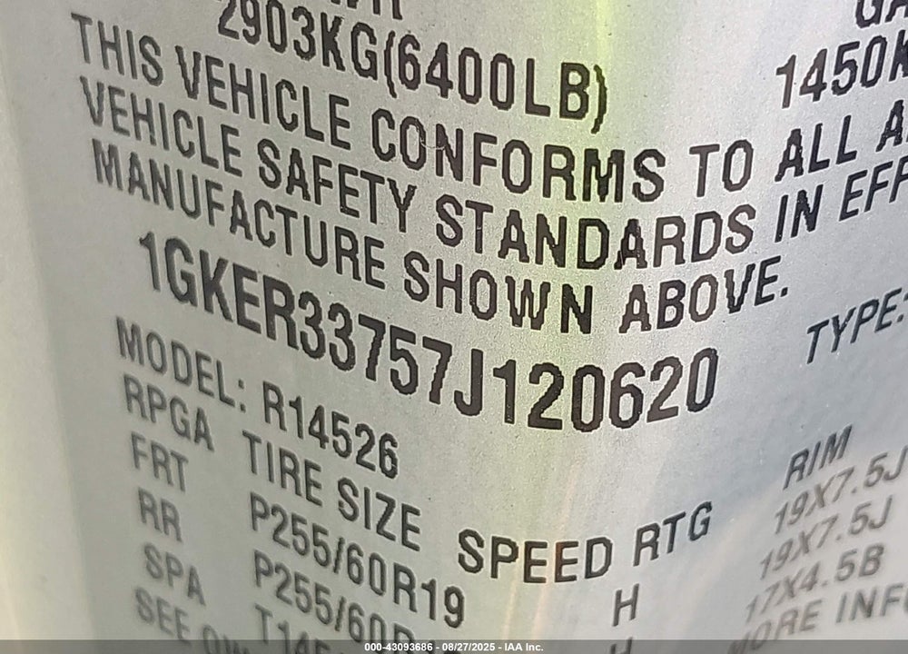2007 GMC ACADIA SLT-1 VIN: 1GKER33757J120620