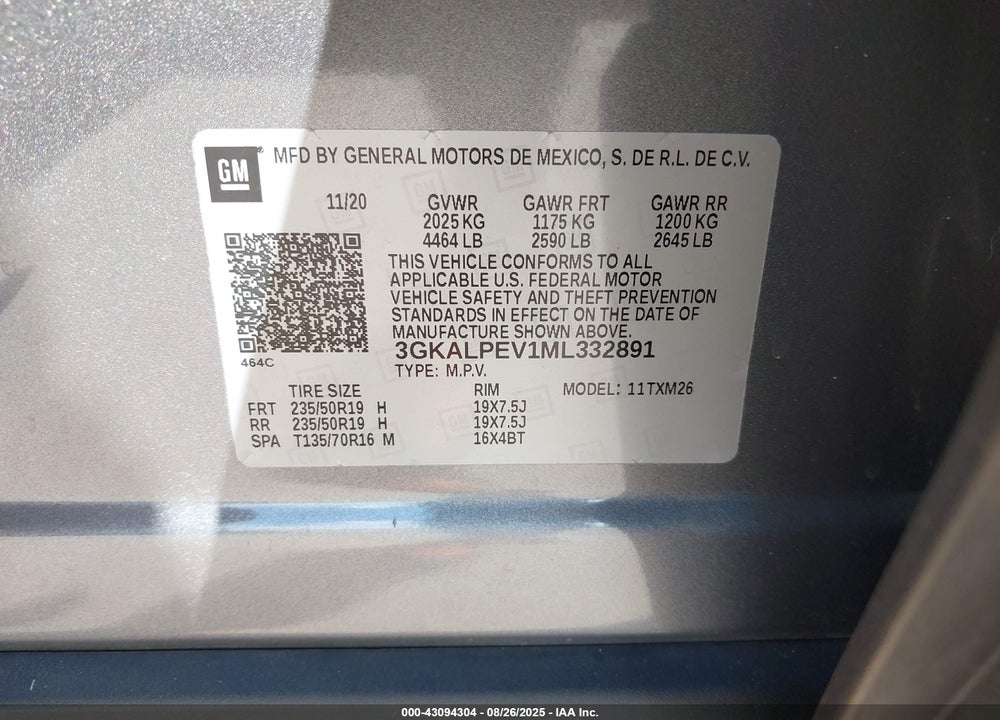 2021 GMC TERRAIN FWD SLT VIN: 3GKALPEV1ML332891