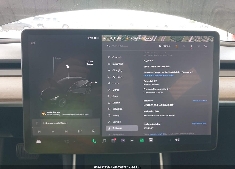 2019 TESLA MODEL 3 LONG RANGE/MID RANGE/STANDARD RANGE/STANDARD RANGE PLUS VIN: 5YJ3E1EA7KF484565