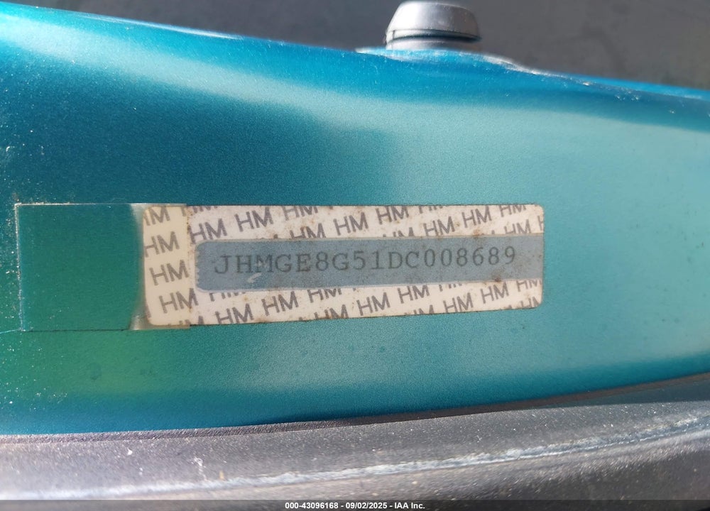 2013 HONDA FIT VIN: JHMGE8G51DC008689