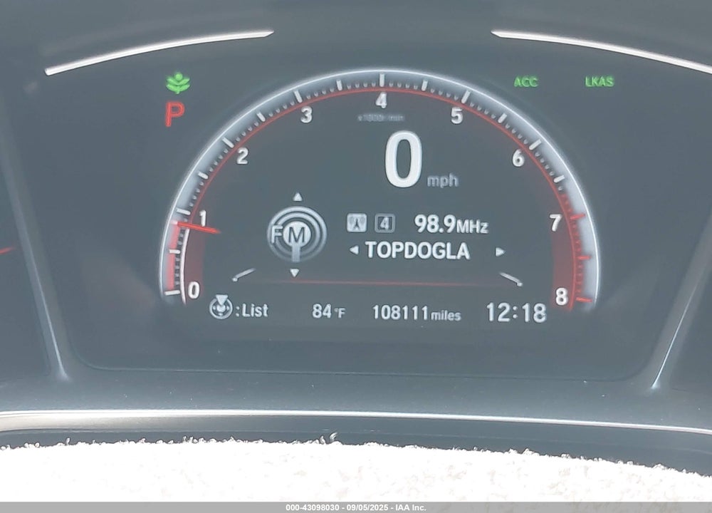 2019 HONDA CIVIC SPORT VIN: 2HGFC2F8XKH598365