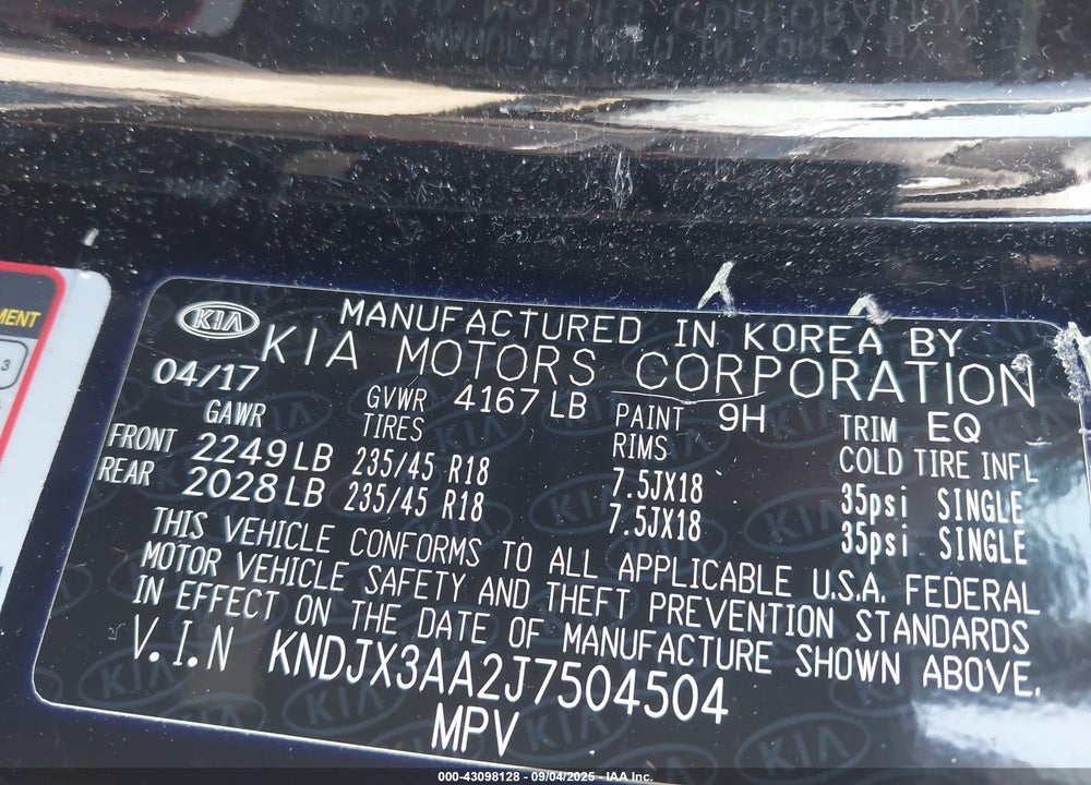 2018 KIA SOUL VIN: KNDJX3AA2J7504504
