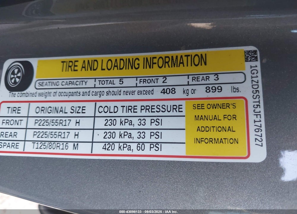 2018 CHEVROLET MALIBU VIN: 1G1ZD5ST5JF176727